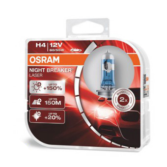 Лампа фарна H4 12V 6055W P43t NIGHT BREAKER SILVER (+100)