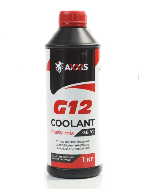 Антифриз AXXIS RED G12 Сoolant Ready-Mix -36°C (червоний) 1л.