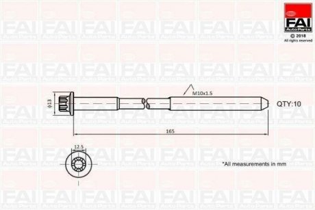 FAI DB Комплект болтів головки цилидра M10*1.5мм W203, W204, W211