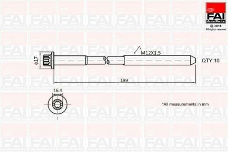 Комплект болтів ГБЦ М12*1,5 мм E81, E87, 120d xDrive, TOYOTA, MINI