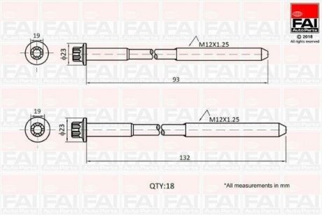 FAI HYUNDAI Комплект болтів ГБЦ KIA Carnival 2.9TD/CRDi