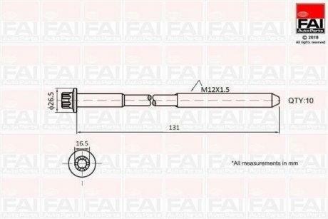 FAI RENAULT К-кт болтов головки блока Nissan,Opel Vivaro,Movano,Master II, Trafic II