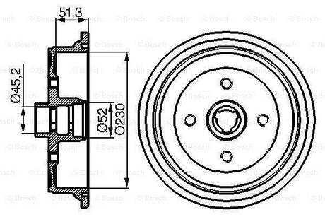 BOSCH AUDI Гальмівний барабан 80 91-