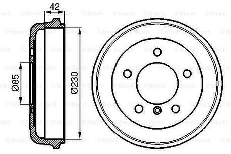 BOSCH DB Гальмівний барабан задній 207-210 230X42